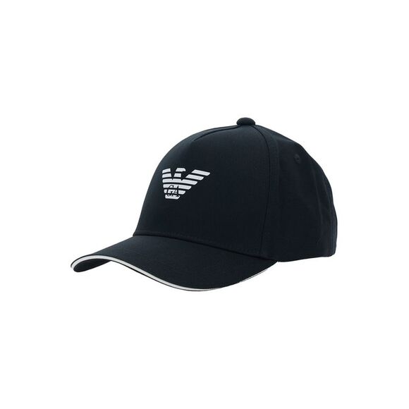 Emporio Armani Men Black Baseball Cap With Logo On The Front In Cotton Man